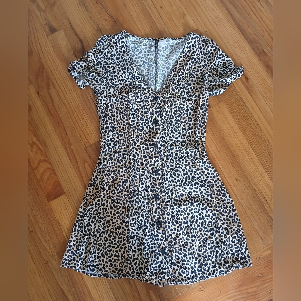 Black and Tan Leopard Print Dress